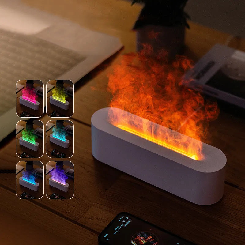 Fireplace Flame Diffuser Aromatherapy Essential Oil Diffuser 150ml Cool Mist Ultrasonic Humidifier for Bedroom Office Home Yoga