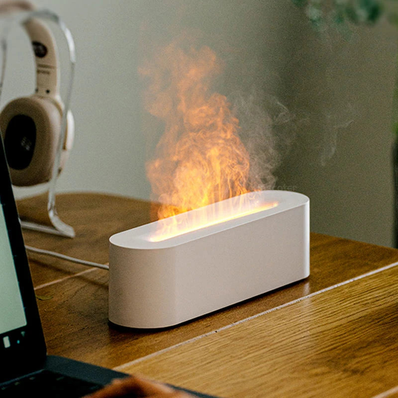 Fireplace Flame Diffuser Aromatherapy Essential Oil Diffuser 150ml Cool Mist Ultrasonic Humidifier for Bedroom Office Home Yoga