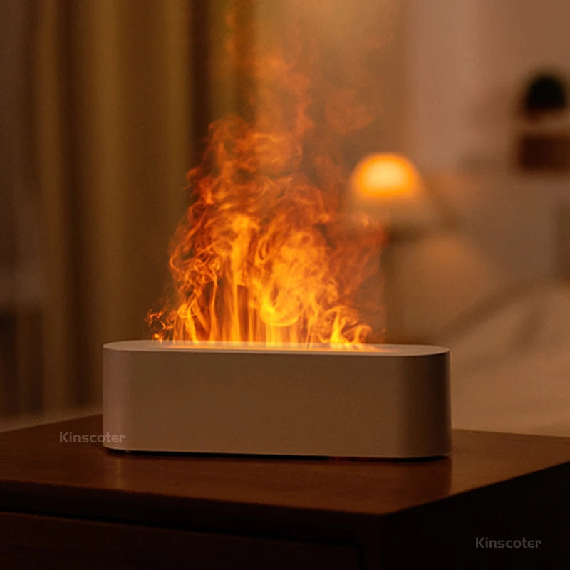 Fireplace Flame Diffuser Aromatherapy Essential Oil Diffuser 150ml Cool Mist Ultrasonic Humidifier for Bedroom Office Home Yoga