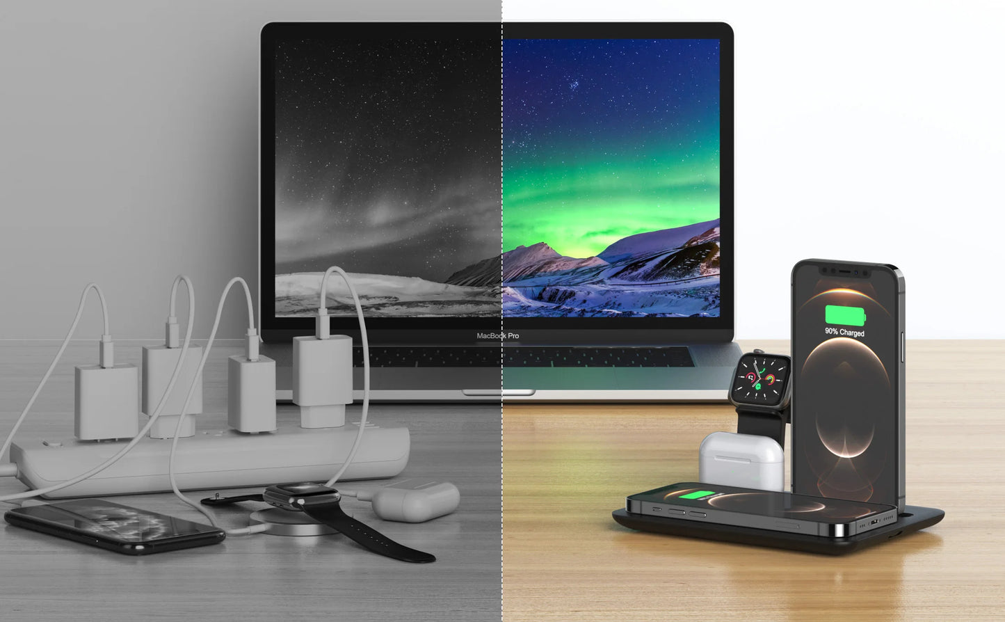 Top Seller Trending Products 2024 15w Fast Charging Magnetic 4 in 1 Quick Wireless Charger Station Charging Stand Holder