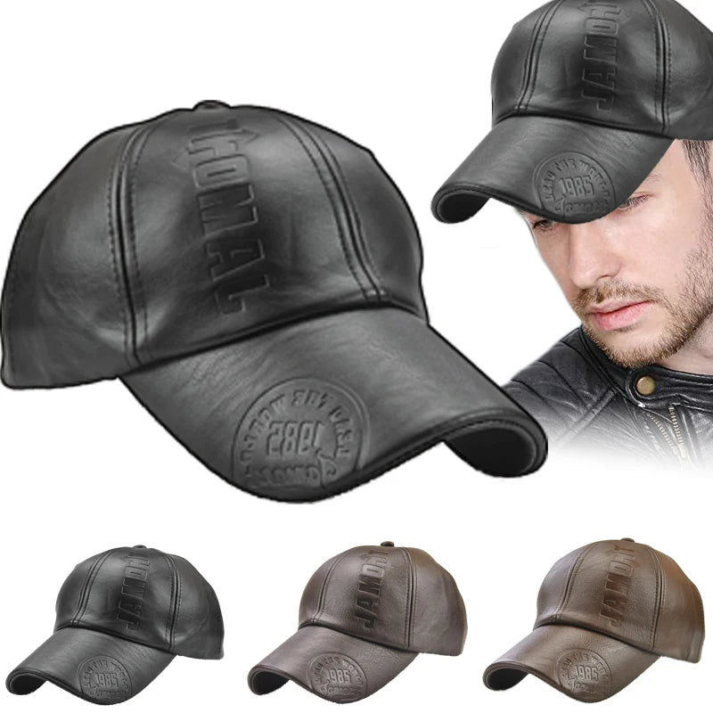 2022 Leather Baseball Cap Men's Fashion Sports Caps Army Military Hat Man Baseball Cap British Vintage Cowhide Leather Hats