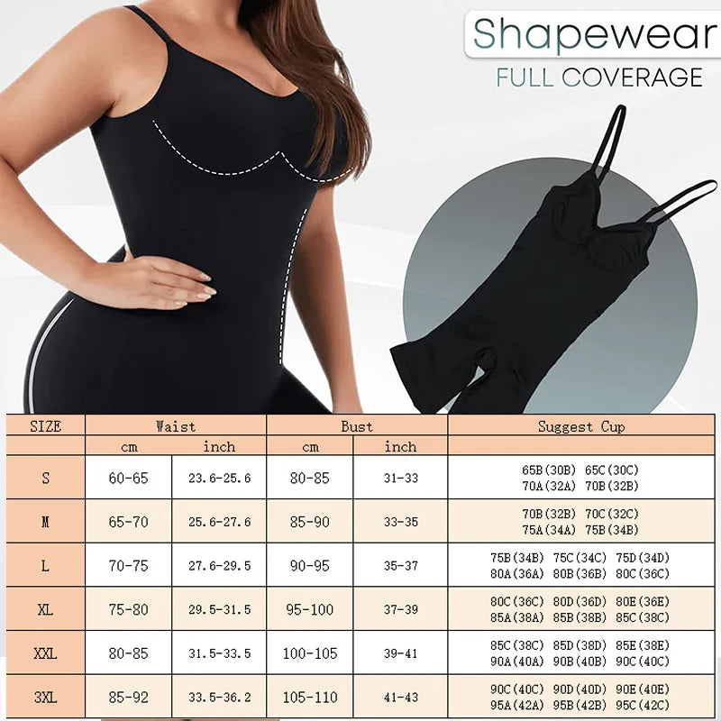 Women Tummy Control Bodysuit Full Coverage Shapewear Thigh Slim Body Suit Low Back Body Shaper Backless Jumpsuit Seamless Shaper